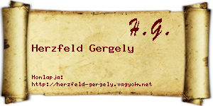 Herzfeld Gergely névjegykártya